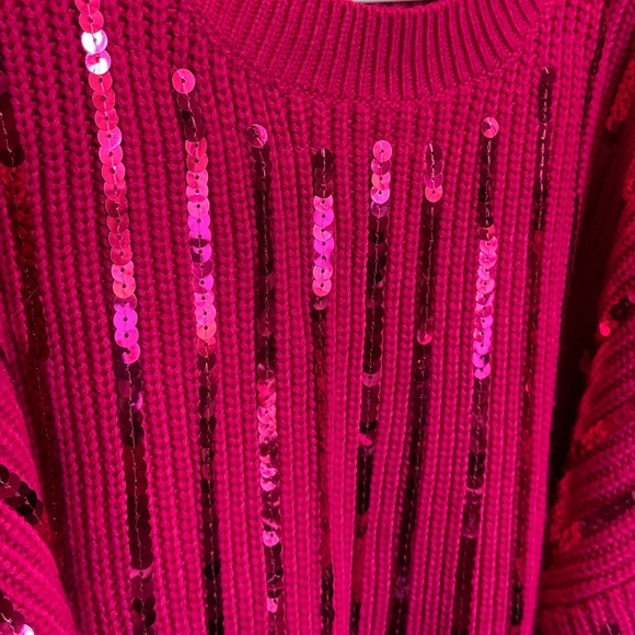 VICI Sequin Embellished Pink Oversize Sweater - Picture 6 of 9